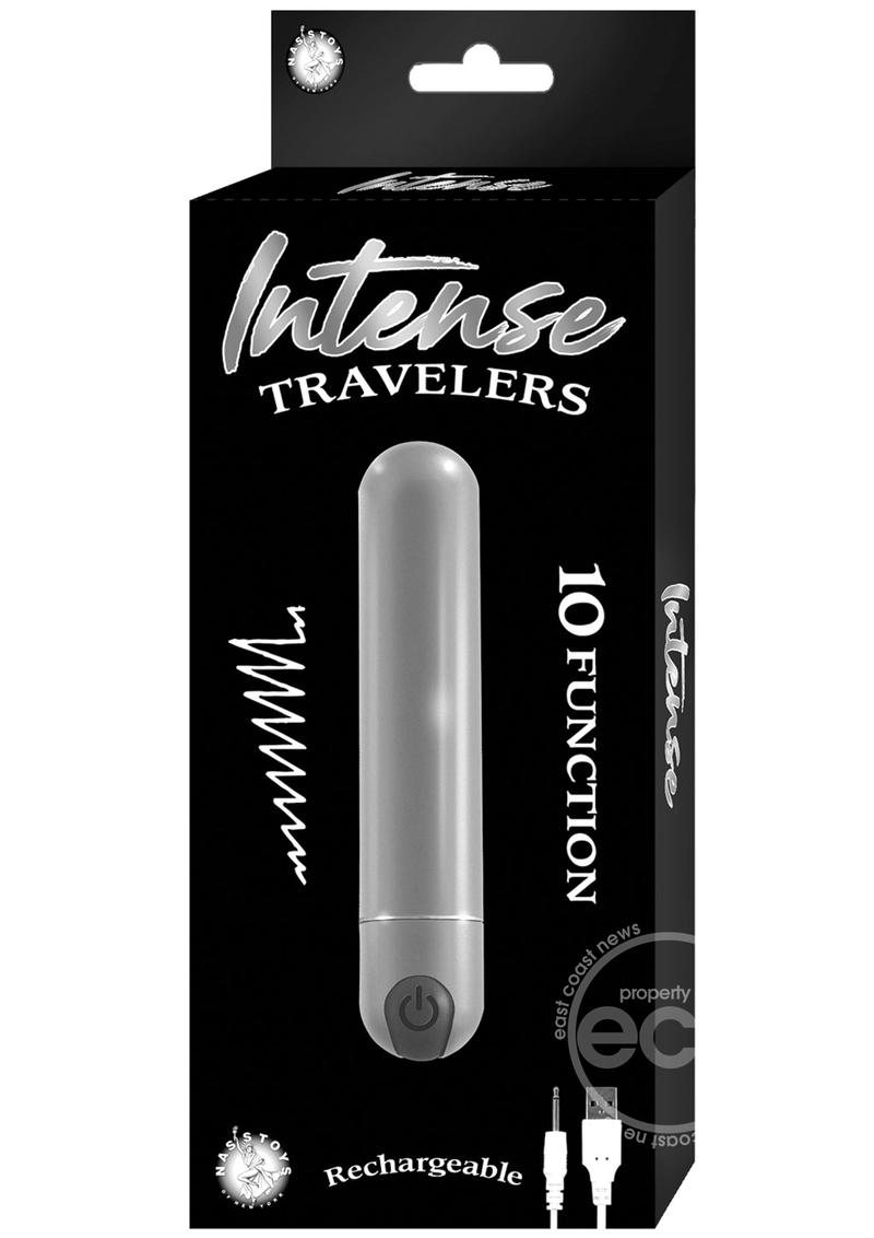 Intense Travelers Aluminum Rechargeable Vibrator - Silver