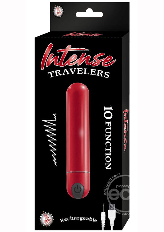 Intense Travelers Aluminum Rechargeable Vibrator - Red