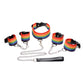 Kinky Pride Rainbow Bondage Set - Wrist/Ankle Cuffs & Collar with Leash