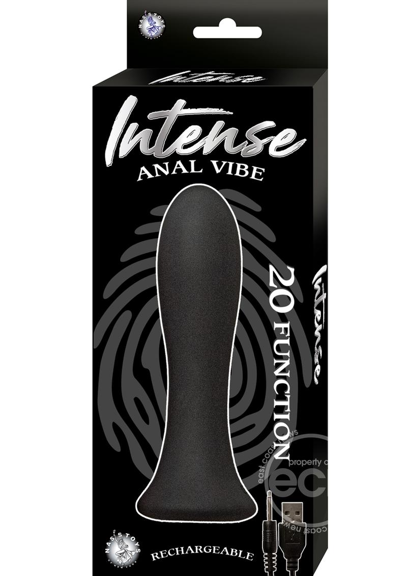 Intense Anal Vibe Silicone Rechargeable Vibrator - Black