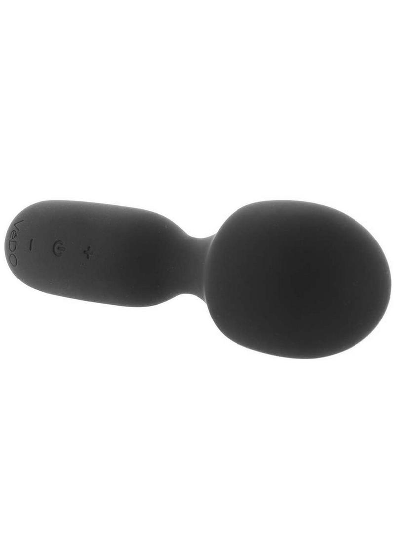Wini Silicone Rechargeable Mini Wand Massager - Just Black