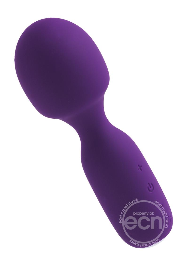 Wini Silicone Rechargeable Mini Wand Massager - Deep Purple