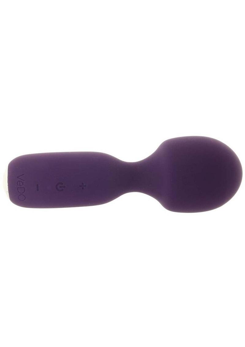 Wini Silicone Rechargeable Mini Wand Massager - Deep Purple