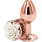 Rear Assets Rose Aluminum Anal Plug - Small - White/Rose Gold