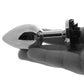 Rear Assets Rose Aluminum Anal Plug - Small - Black/Silver