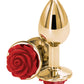 Rear Assets Rose Aluminum Anal Plug - Small - Red/Gold