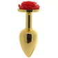Rear Assets Rose Aluminum Anal Plug - Small - Red/Gold