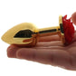 Rear Assets Rose Aluminum Anal Plug - Small - Red/Gold