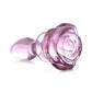 Booty Sparks Pink Rose Glass Anal Plug - Small - Pink