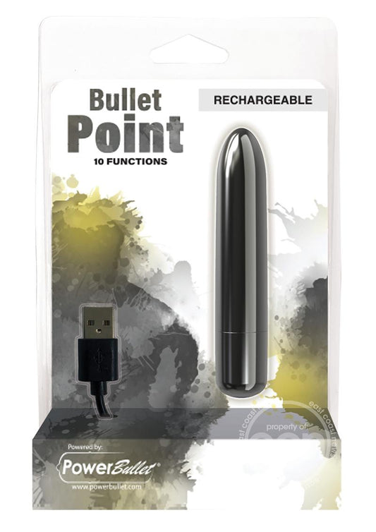 PowerBullet Bullet Point Rechargeable Vibrator - Black