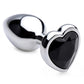 Booty Sparks Gemstones Black Heart Anal Plug - Small - Black