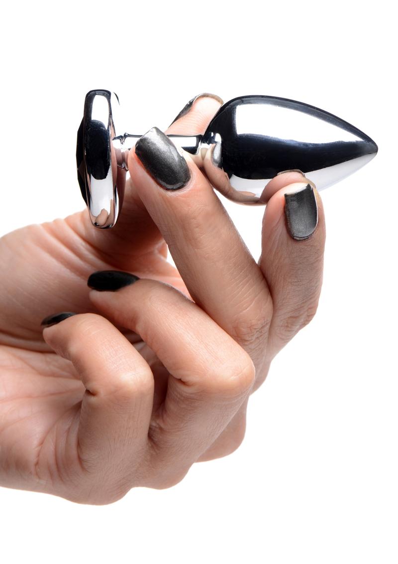 Booty Sparks Gemstones Black Heart Anal Plug - Small - Black