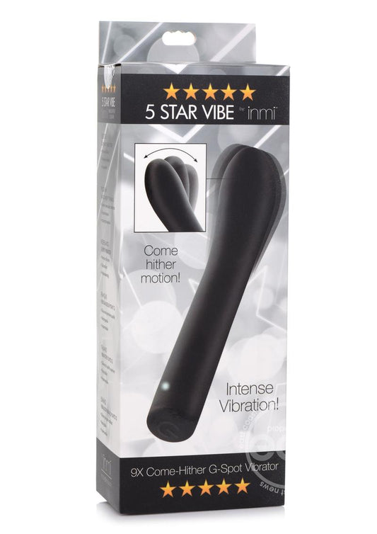 Inmi 5 Star Come Hither Silicone Rechargeable G-Spot Vibrator - Black