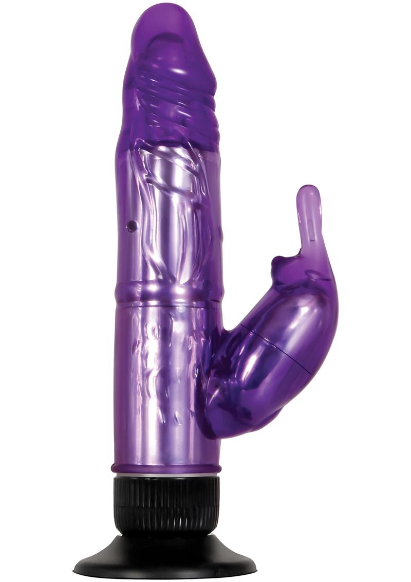 Adam & Eve Eve's Hands Free Shower Bunny Dual Stimulating Vibrator - Purple