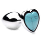 Booty Sparks Gemstones Turquoise Heart Anal Plug - Small - Blue