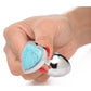 Booty Sparks Gemstones Turquoise Heart Anal Plug - Small - Blue