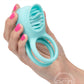 French Kiss Enhancer Silicone Rechargeable Cock Ring - Blue