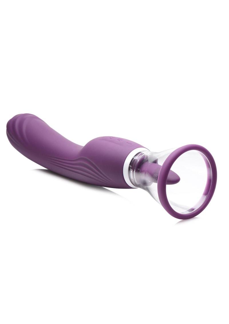 Inmi Shegasm Rechargeable Silicone Licking & Sucking Vibrator - Purple
