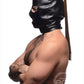 Strict Brunette Ponytail Bondage Hood - Black