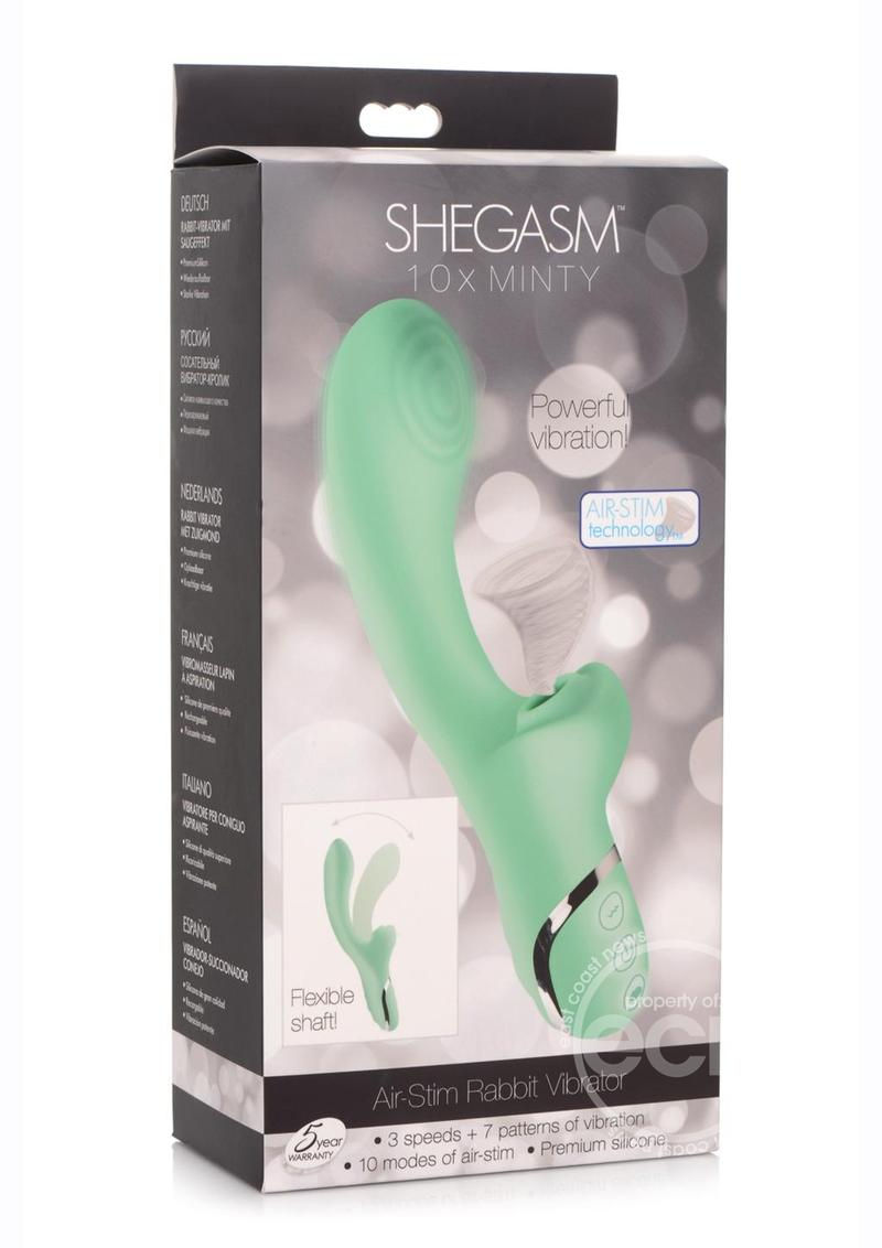 Inmi Shegasm Minty Rechargeable Silicone Suction Rabbit Vibrator - Teal