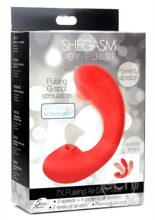 Inmi Shegasm Joy-Pulse Flexible Suction Rechargeable Silicone G-Spot Vibrator - Red