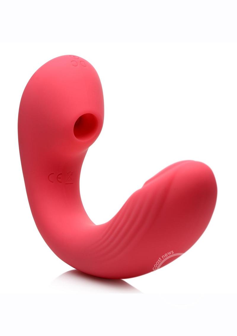 Inmi Shegasm Joy-Pulse Flexible Suction Rechargeable Silicone G-Spot Vibrator - Red