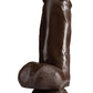 Dr. Skin Plus Girthy Posable Dildo with Balls and Suction Cup 7in - Chocolate