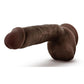 Dr. Skin Glide Self Lubricating Dildo with Balls 8.5in - Chocolate