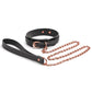 Bondage Couture PU Leather Collar and Leash - Black