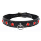 Master Series Fierce Vixen Leather Collar with Rhinestones - Red