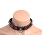 Master Series Fierce Vixen Leather Collar with Rhinestones - Red