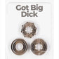 PowerBullet Got Big D Super Stretch Cock Rings (3 pack) - Black