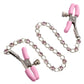 Nipple Play Crystal Chain Nipple Clamps - Pink