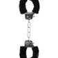 Ouch! Beginner's Furry Hand Cuffs with Quick Release Button - Black