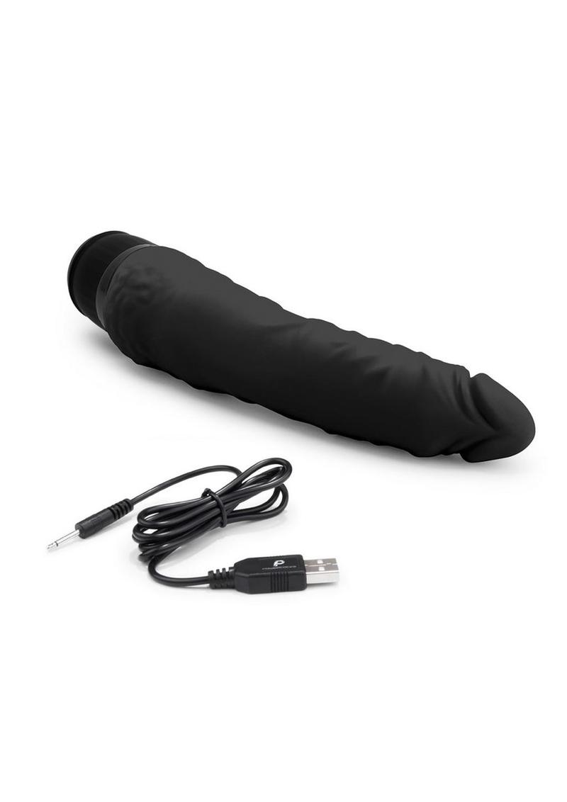 Powercocks Silicone Realistic Vibrator 7in - Black