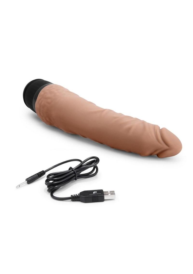 Powercocks Silicone Realistic Vibrator 7in - Caramel