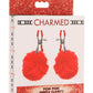 Charmed Pom Pom Nipple Clamps - Red
