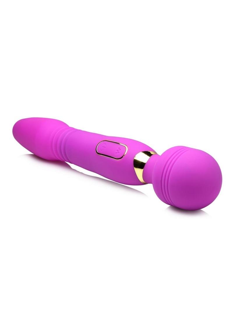 Wand Essential Ultra Thrust-Her Deluxe Rechargeable Silicone Thrusting & Vibrating Wand - Purple