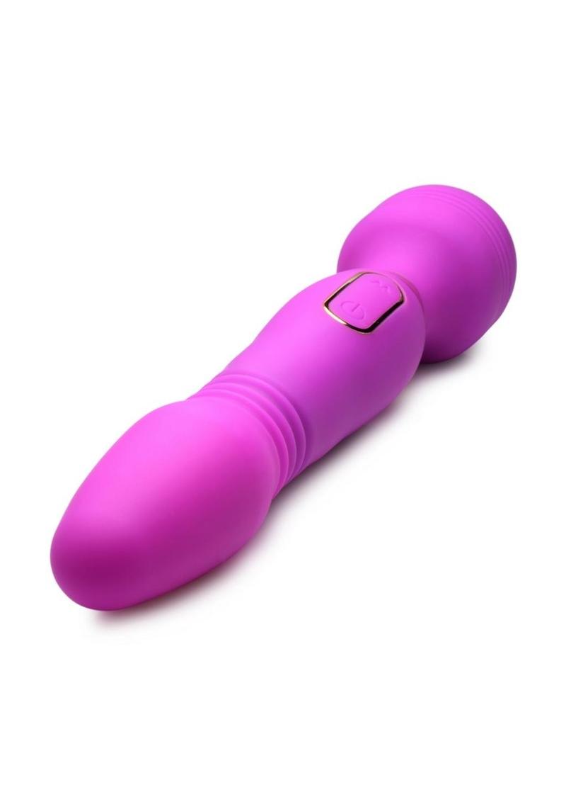 Wand Essential Ultra Thrust-Her Deluxe Rechargeable Silicone Thrusting & Vibrating Wand - Purple