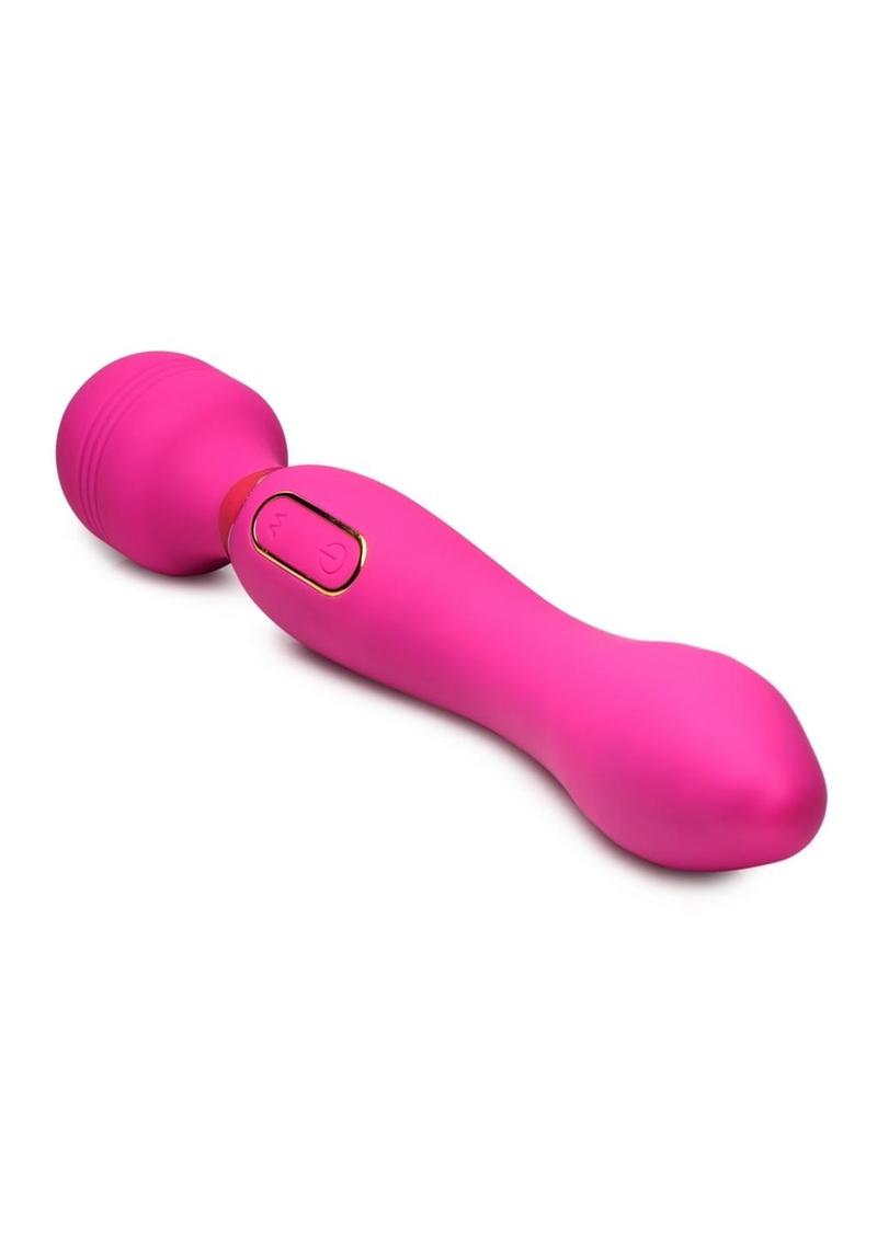 Wand Essential Ultra G-Stroke Come Hither Rechargeable Silicone Vibrating Wand - Pink